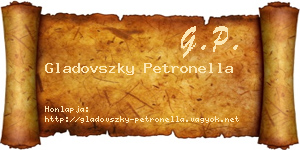 Gladovszky Petronella névjegykártya