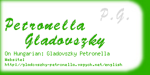 petronella gladovszky business card